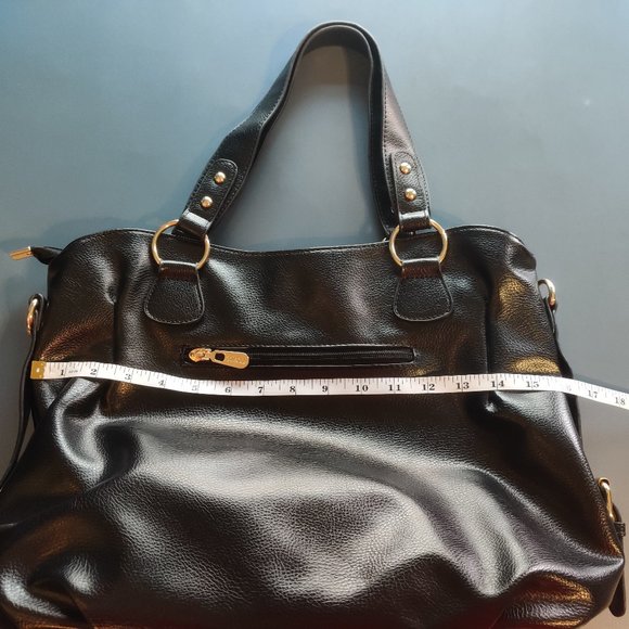 NWOT Yzaoli Purse, Multiple Pockets, Black with Gold Accents. Multiple pockets. - Picture 3 of 5